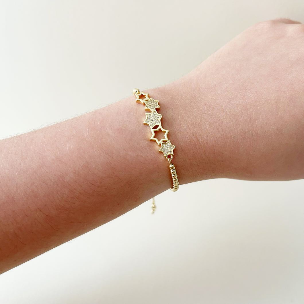 Pulsera ajustable estrellada