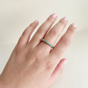 Anillo ajustable aguamarina